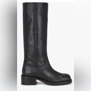 Steve Madden RIGGS BLACK KNEE HIGH LEATHER Boots 8.5 RARE HTF